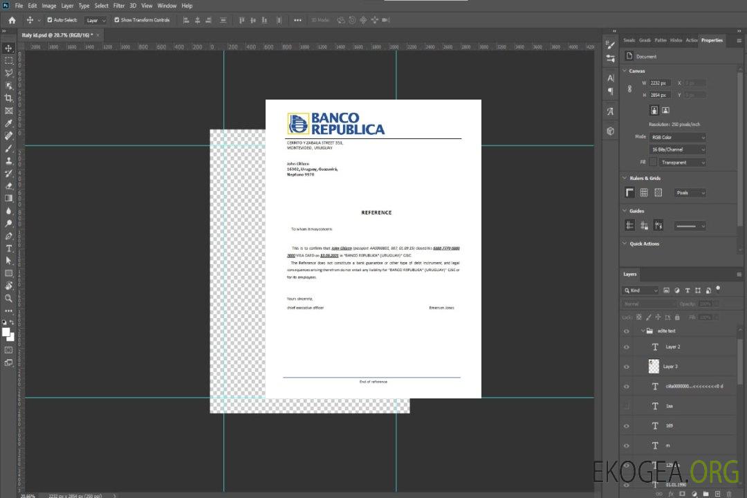 Référence Uruguay , Banco República , closure template